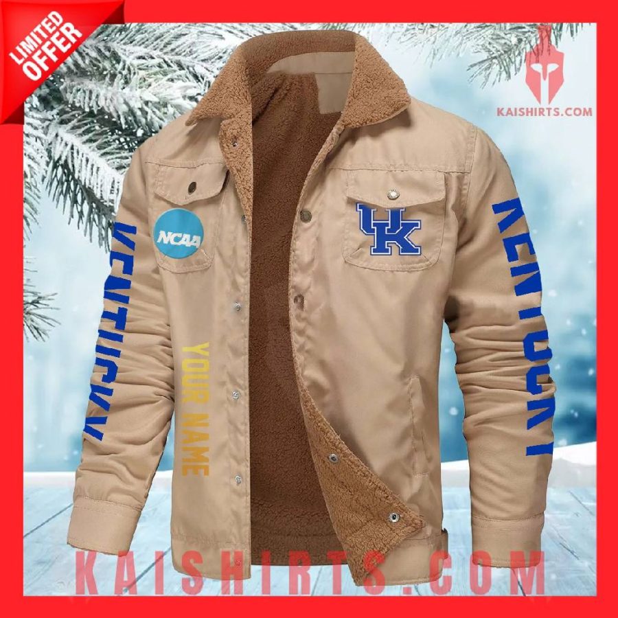 Kentucky Wildcats NCAA Fleece Leather Jacket's Product Pictures - Kaishirts.com