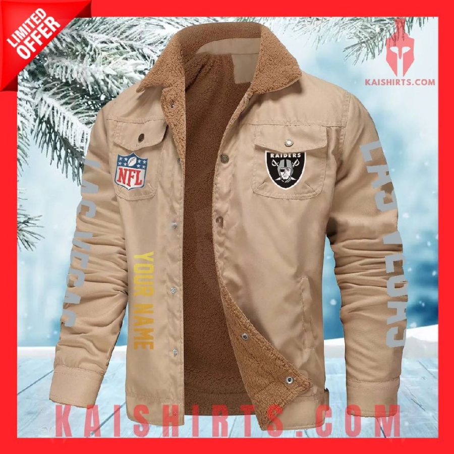 Las Vegas Raiders NFL Fleece Leather Jacket's Product Pictures - Kaishirts.com