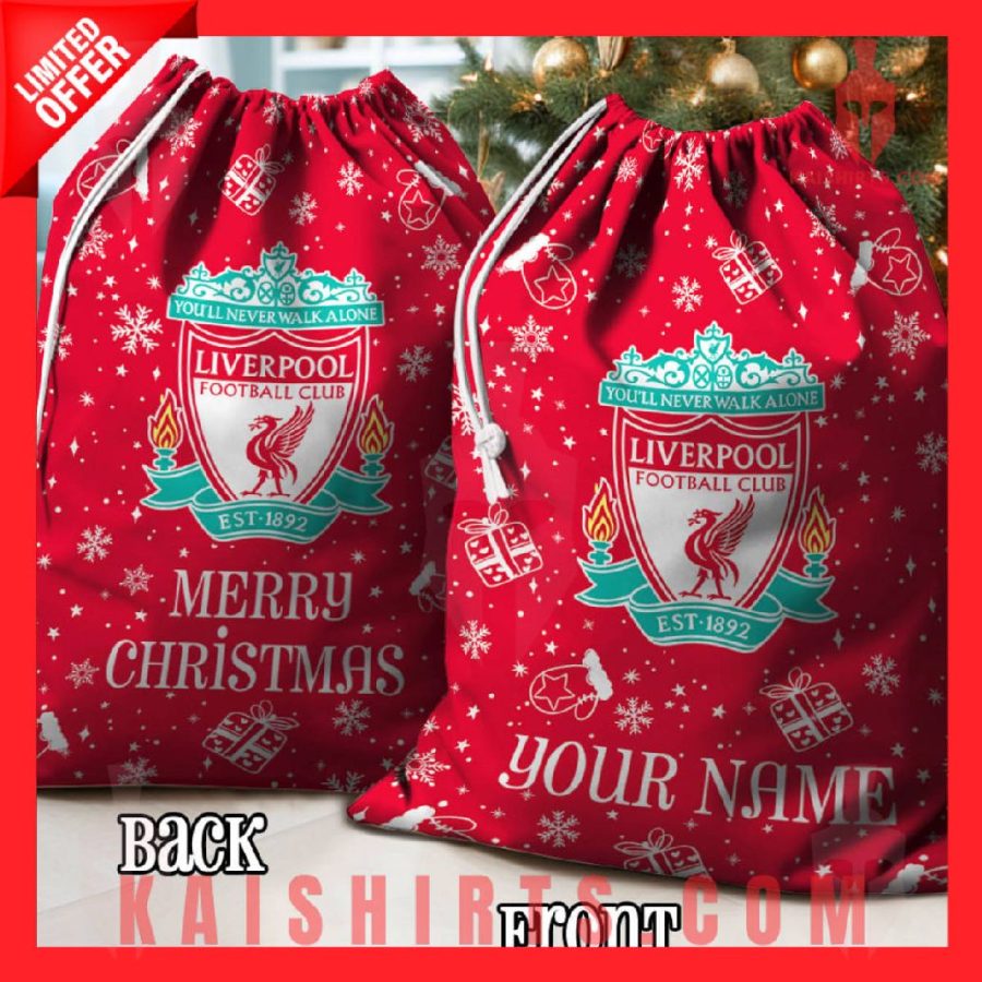 Liverpool EPL Personalized Christmas Backpack Sack's Product Pictures - Kaishirts.com