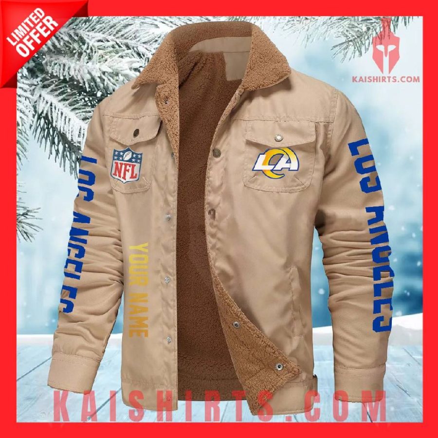 Los Angeles Rams NFL Fleece Leather Jacket's Product Pictures - Kaishirts.com