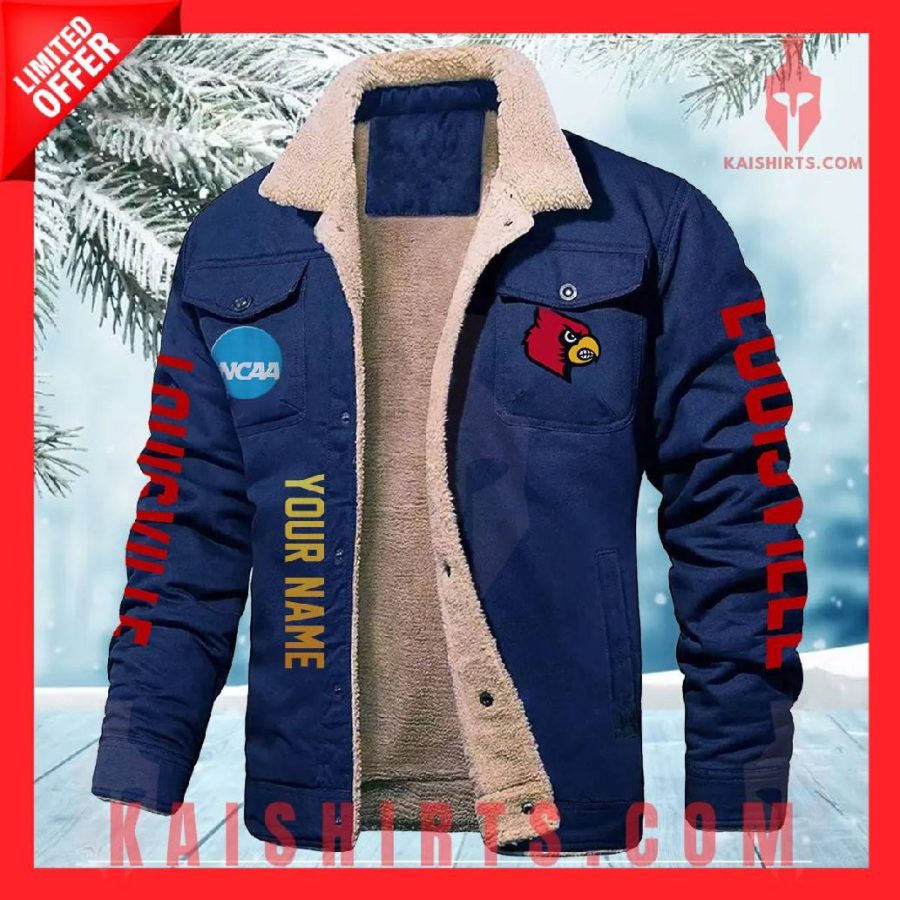 Louisville Cardinals NCAA Fleece Leather Jacket's Product Pictures - Kaishirts.com
