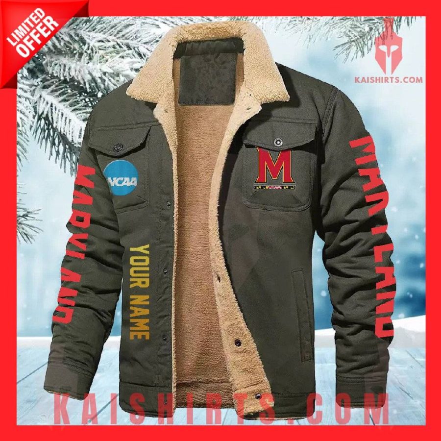 Maryland Terrapins NCAA Fleece Leather Jacket's Product Pictures - Kaishirts.com