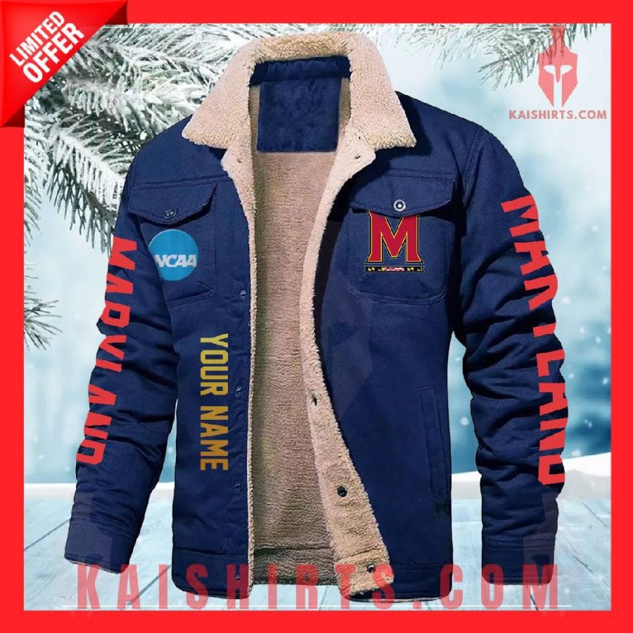 Maryland Terrapins NCAA Fleece Leather Jacket's Product Pictures - Kaishirts.com