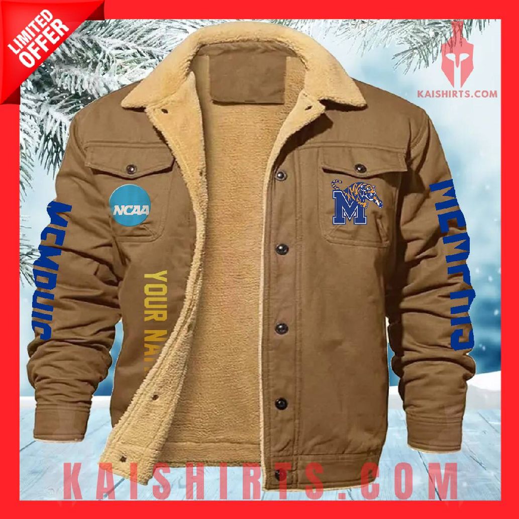 Memphis Tigers NCAA Fleece Leather Jacket's Product Pictures - Kaishirts.com