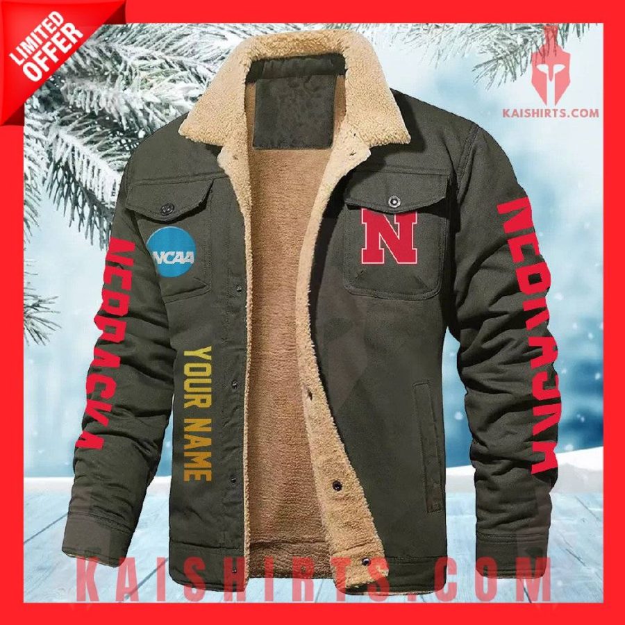 Nebraska Cornhuskers NCAA Fleece Leather Jacket's Product Pictures - Kaishirts.com