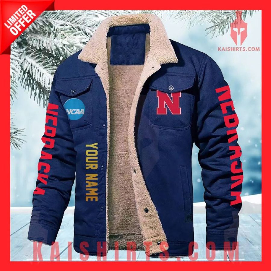 Nebraska Cornhuskers NCAA Fleece Leather Jacket's Product Pictures - Kaishirts.com