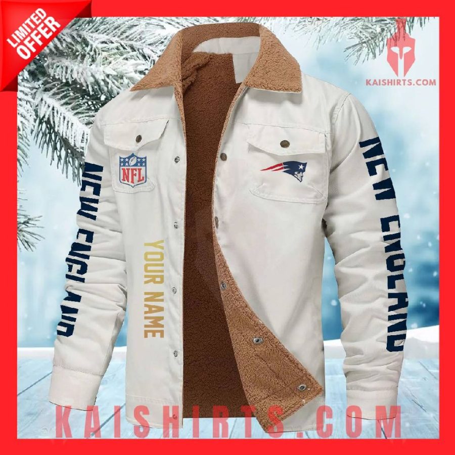 New England Patriots NFL Fleece Leather Jacket's Product Pictures - Kaishirts.com