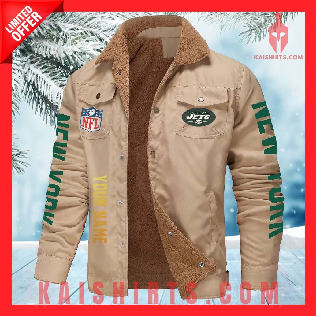 New York Jets NFL Fleece Leather Jacket's Product Pictures - Kaishirts.com