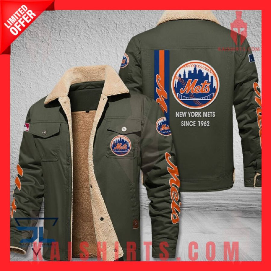 New York Mets MLB Shearling Jacket's Product Pictures - Kaishirts.com