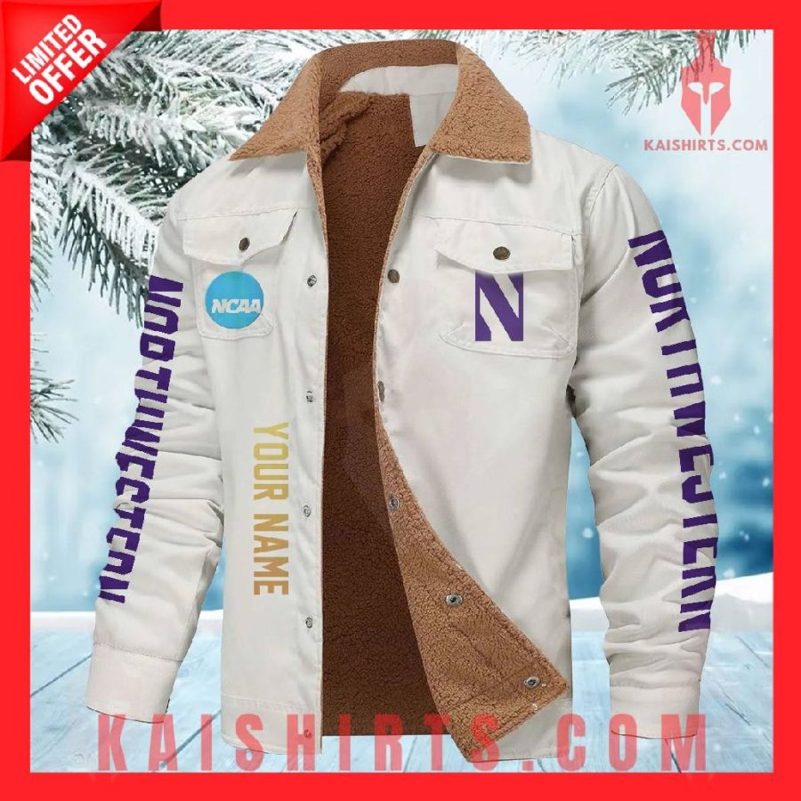 Northwestern Wildcats NCAA Fleece Leather Jacket's Product Pictures - Kaishirts.com