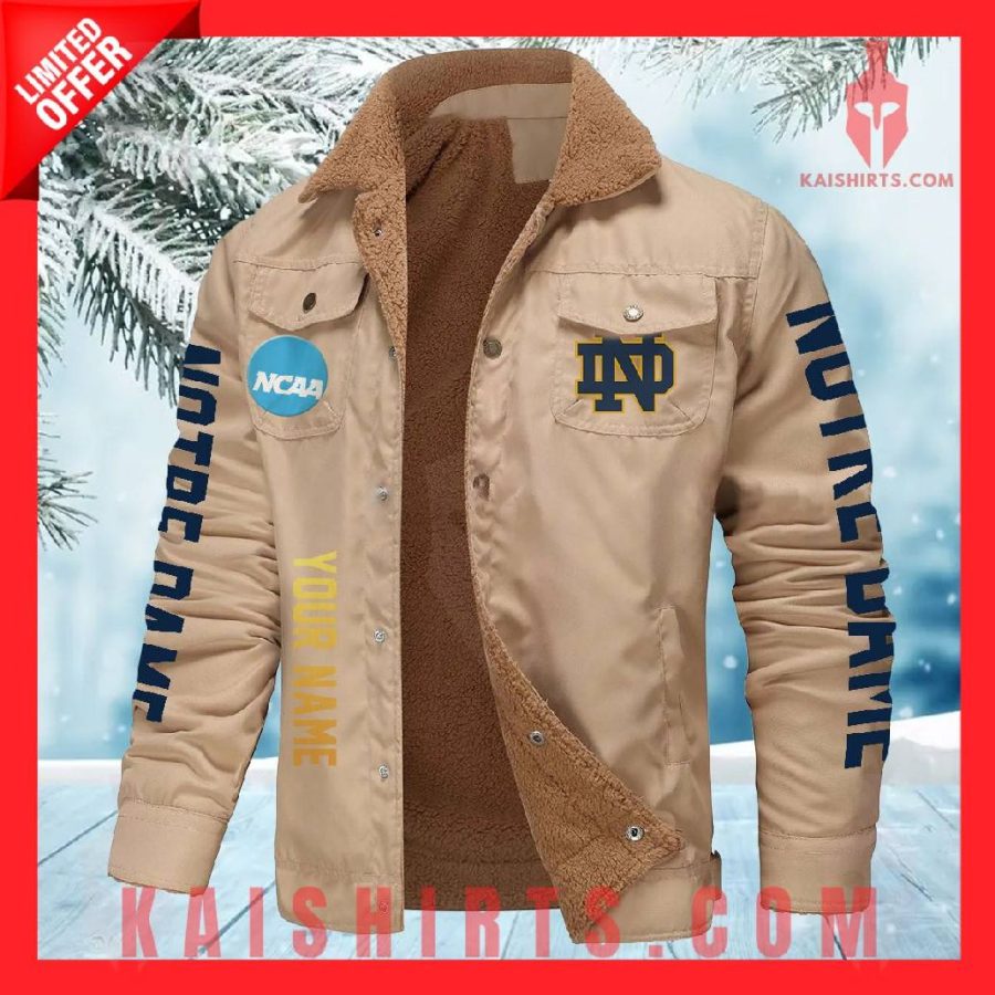 Notre Dame Fighting Irish NCAA Fleece Leather Jacket's Product Pictures - Kaishirts.com