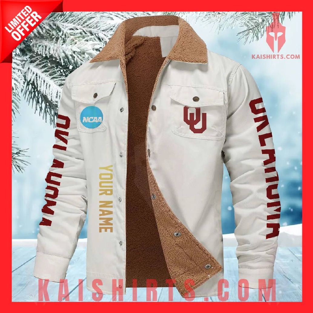 Oklahoma Sooners NCAA Fleece Leather Jacket's Product Pictures - Kaishirts.com
