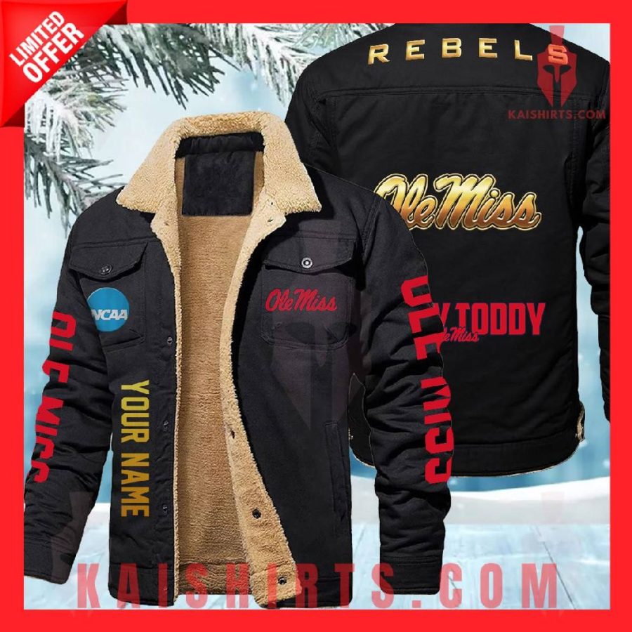 Ole Miss Rebels NCAA Fleece Leather Jacket's Product Pictures - Kaishirts.com
