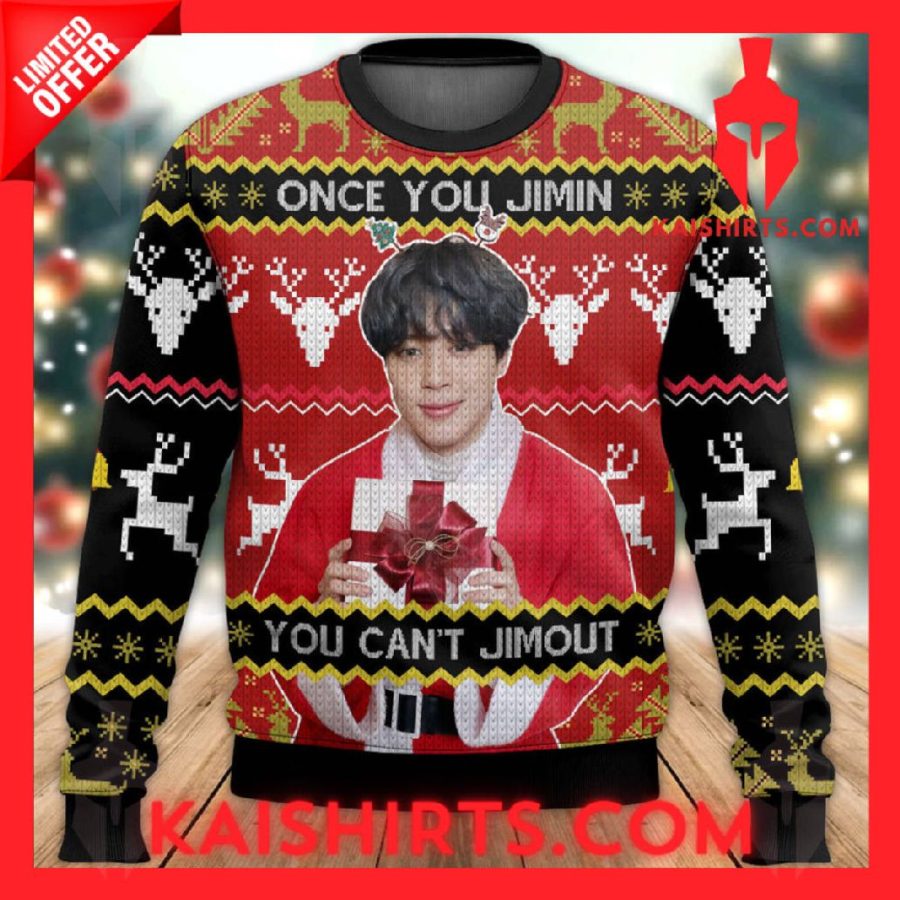 Once You Jimin You CanâT Jimout Pun Funny Ugly Christmas Sweater's Product Pictures - Kaishirts.com