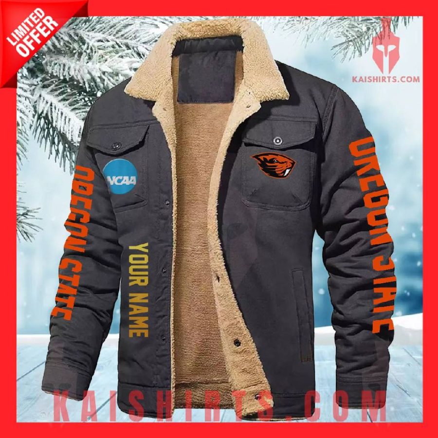 Oregon State Beavers NCAA Fleece Leather Jacket's Product Pictures - Kaishirts.com