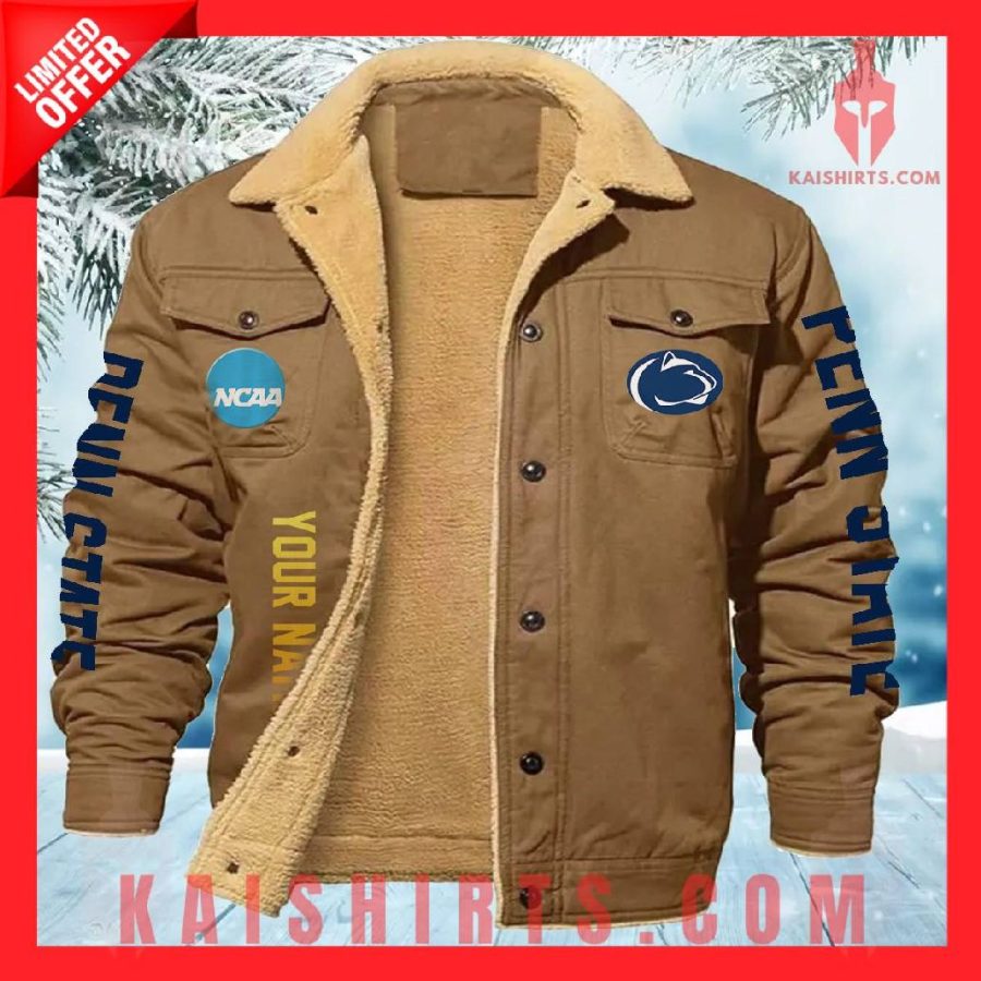 Penn State Nittany Lions NCAA Fleece Leather Jacket's Product Pictures - Kaishirts.com