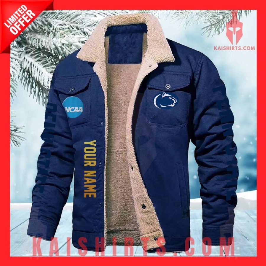 Penn State Nittany Lions NCAA Fleece Leather Jacket's Product Pictures - Kaishirts.com