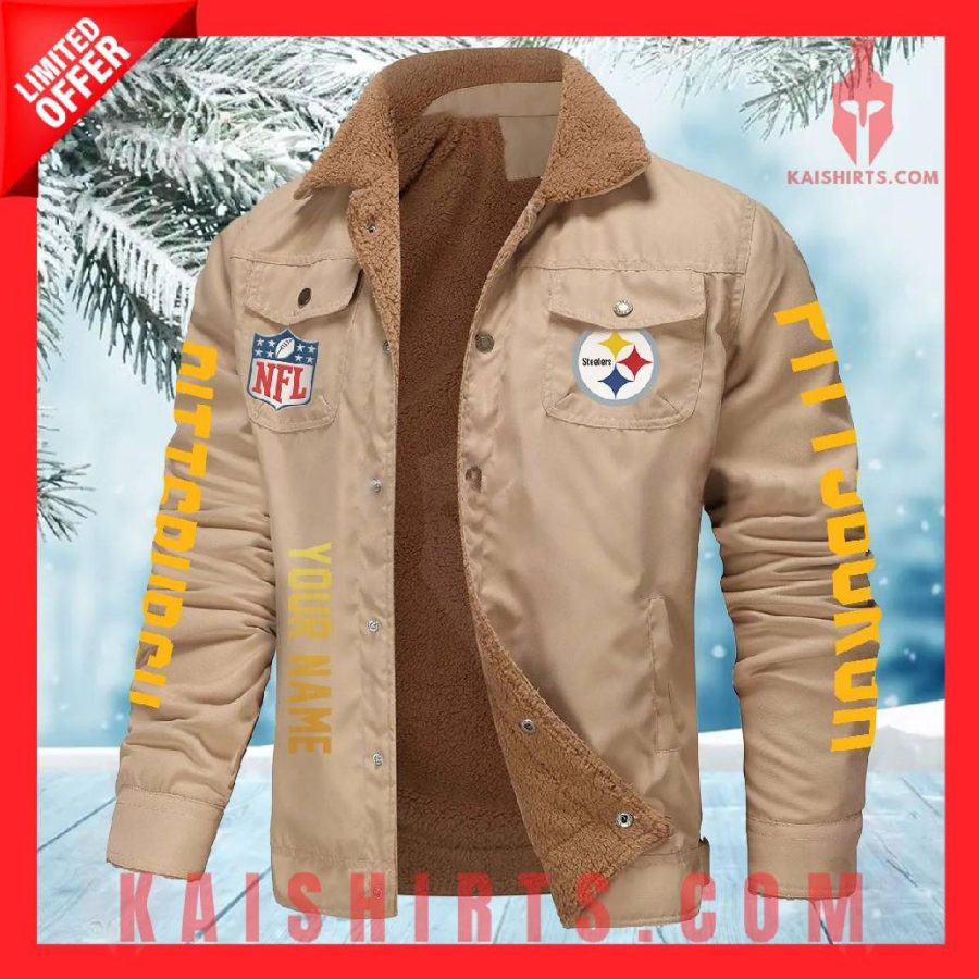 Pittsburgh Steelers NFL Fleece Leather Jacket's Product Pictures - Kaishirts.com