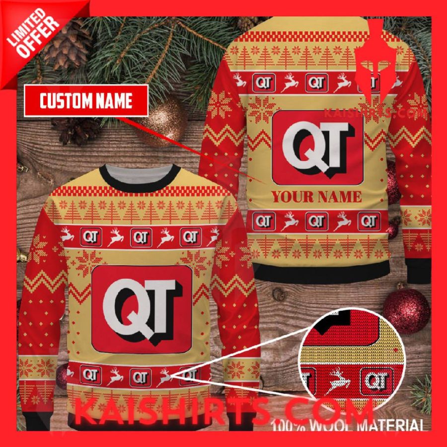 Quiktrip Cusotm Name Ugly Christmas Sweater's Product Pictures - Kaishirts.com