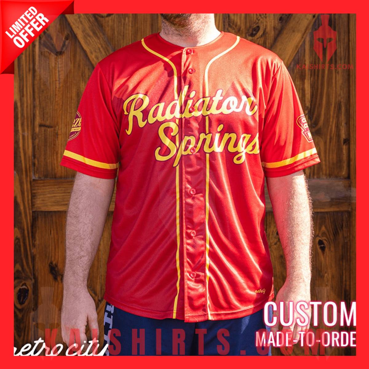 Radiator Springs Lightning McQueen Baseball Jersey's Product Pictures - Kaishirts.com