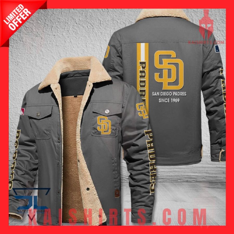 San Diego Padres MLB Shearling Jacket's Product Pictures - Kaishirts.com
