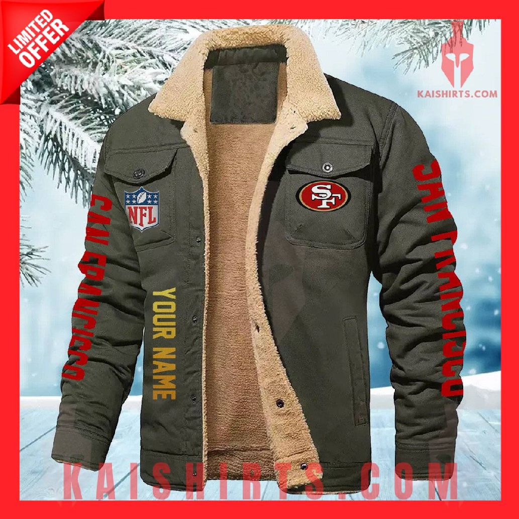 San Francisco 49ers NFL Fleece Leather Jacket's Product Pictures - Kaishirts.com