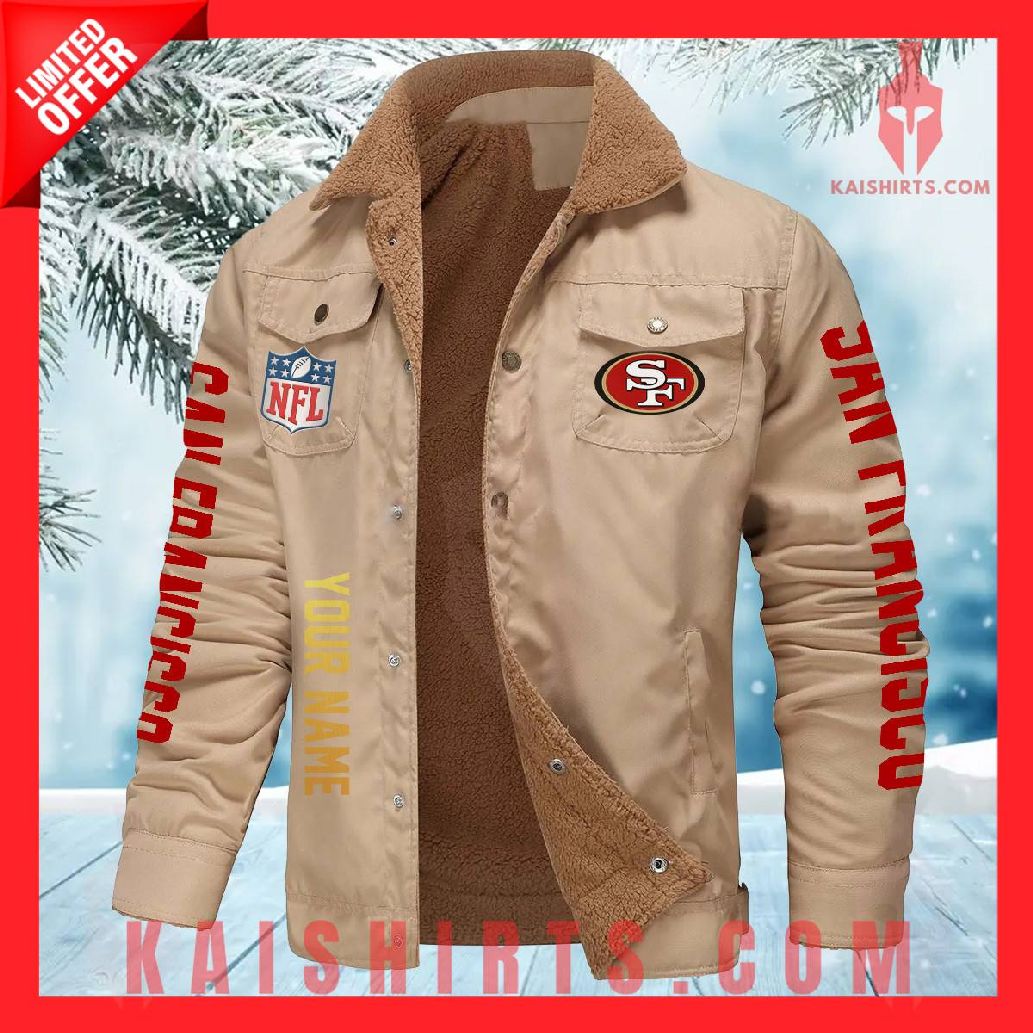 San Francisco 49ers NFL Fleece Leather Jacket's Product Pictures - Kaishirts.com