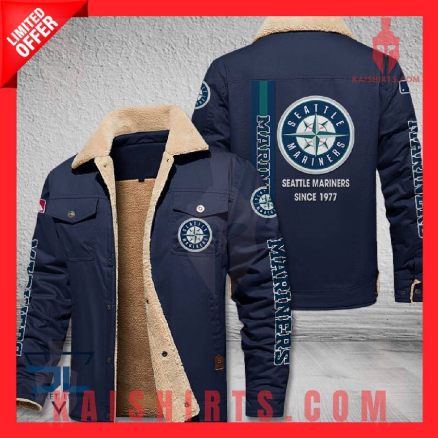 Seattle Mariners MLB Shearling Jacket's Product Pictures - Kaishirts.com