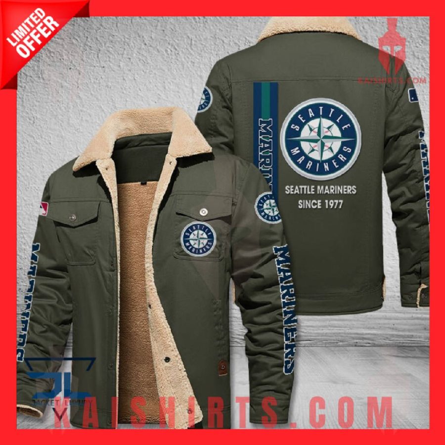 Seattle Mariners MLB Shearling Jacket's Product Pictures - Kaishirts.com