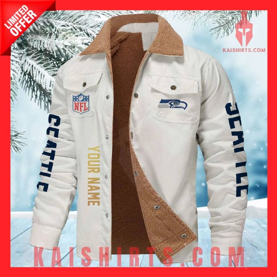 Seattle Seahawks NFL Fleece Leather Jacket's Product Pictures - Kaishirts.com