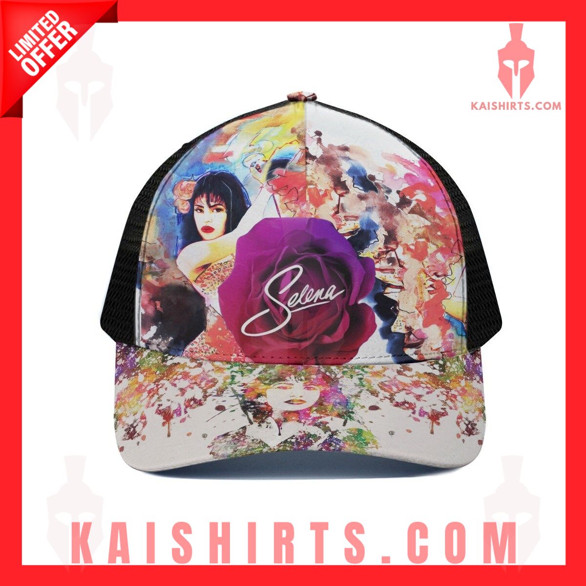 Selena Black Mesh Baseball Cap's Product Pictures - Kaishirts.com