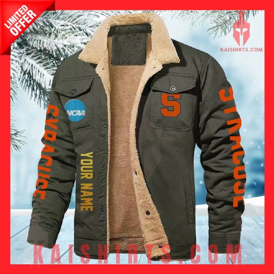 Syracuse Orange NCAA Fleece Leather Jacket's Product Pictures - Kaishirts.com