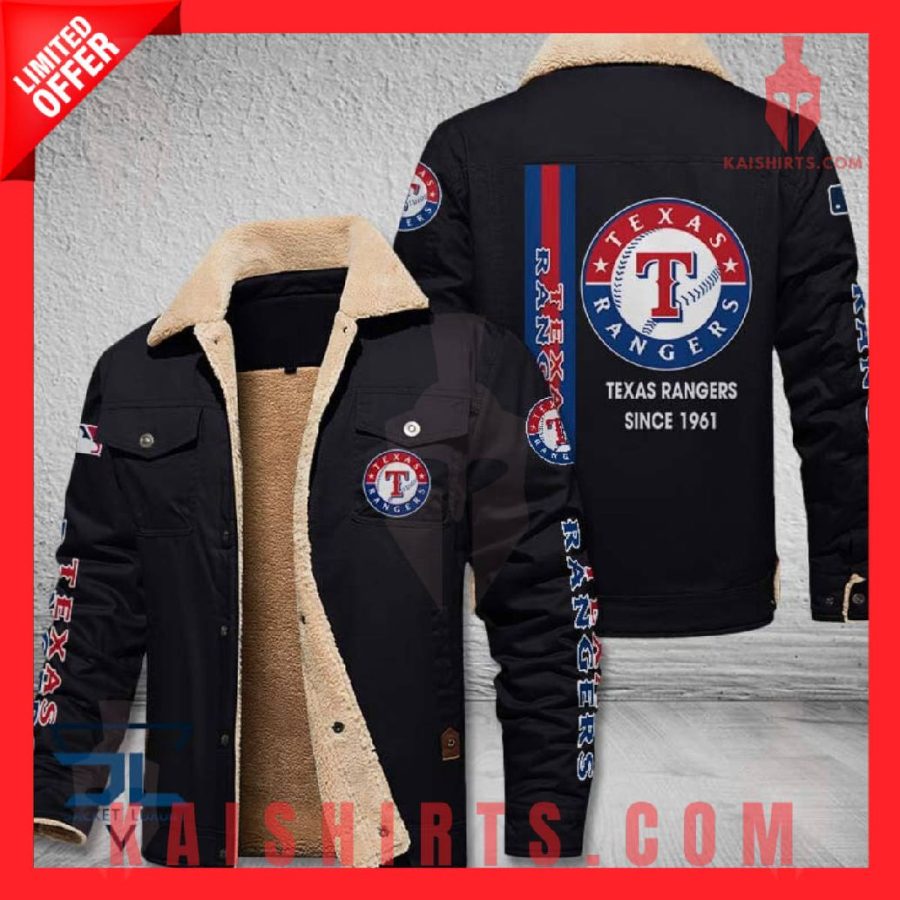 Texas Rangers MLB Shearling Jacket's Product Pictures - Kaishirts.com