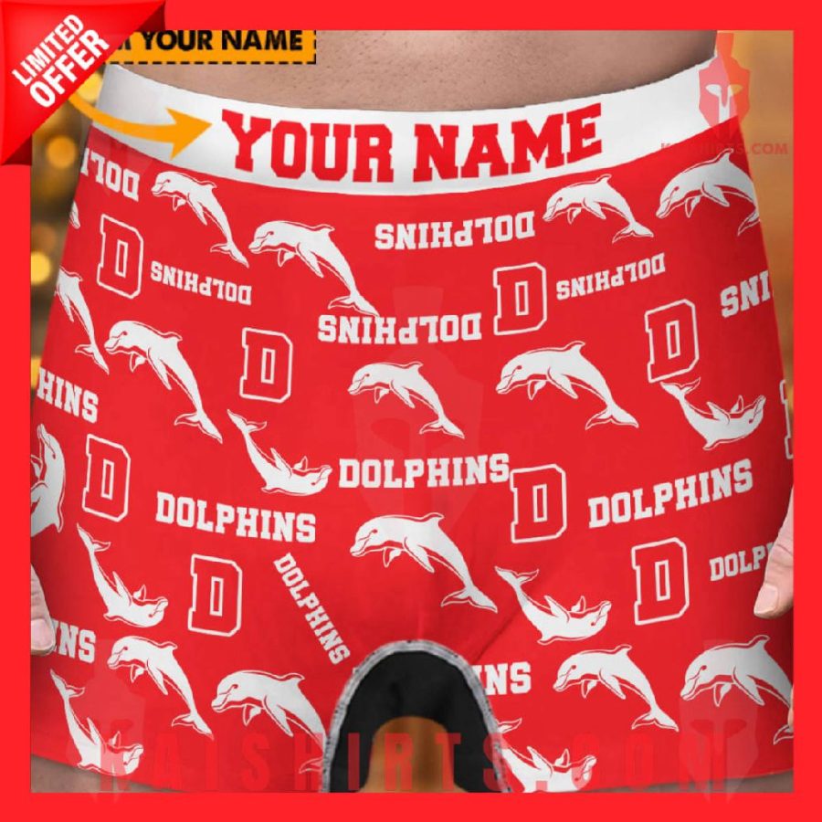 The Dolphins NRL New Personalized Boxers Shorts's Product Pictures - Kaishirts.com