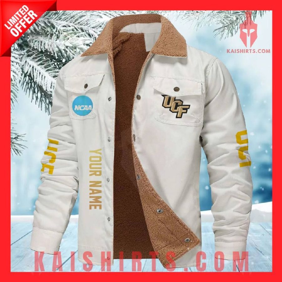 UCF Knights NCAA Fleece Leather Jacket's Product Pictures - Kaishirts.com