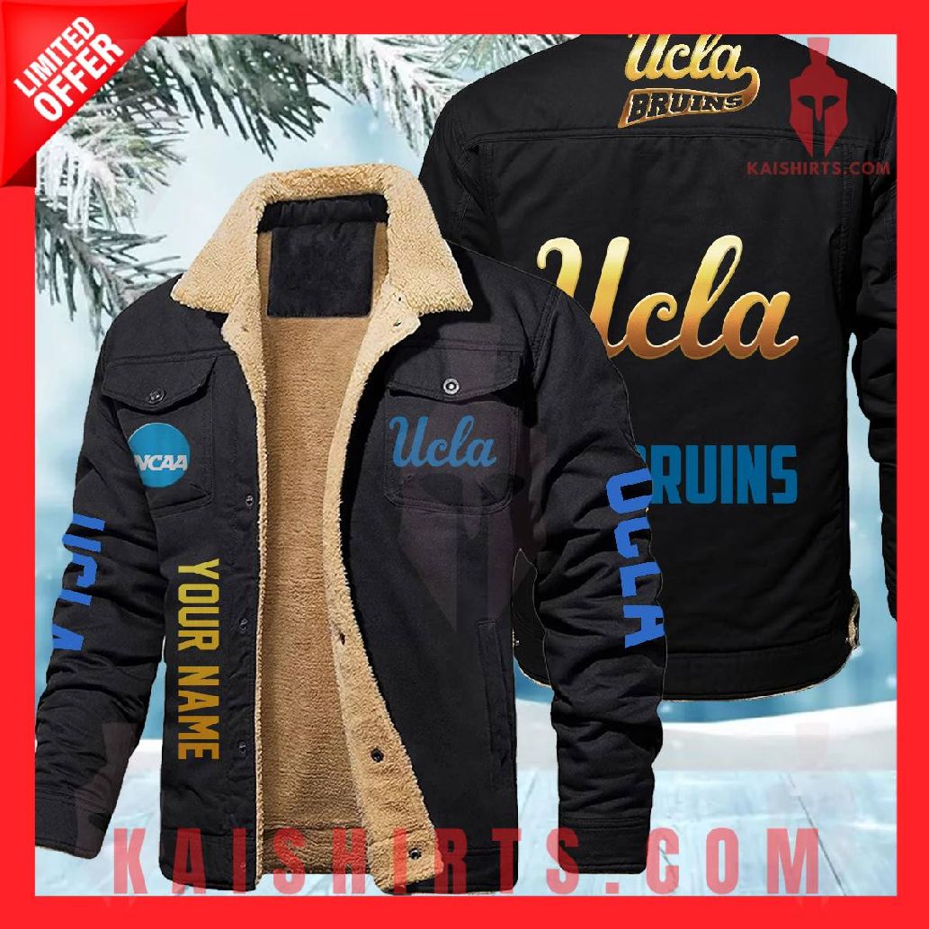 UCLA Bruins NCAA Fleece Leather Jacket's Product Pictures - Kaishirts.com