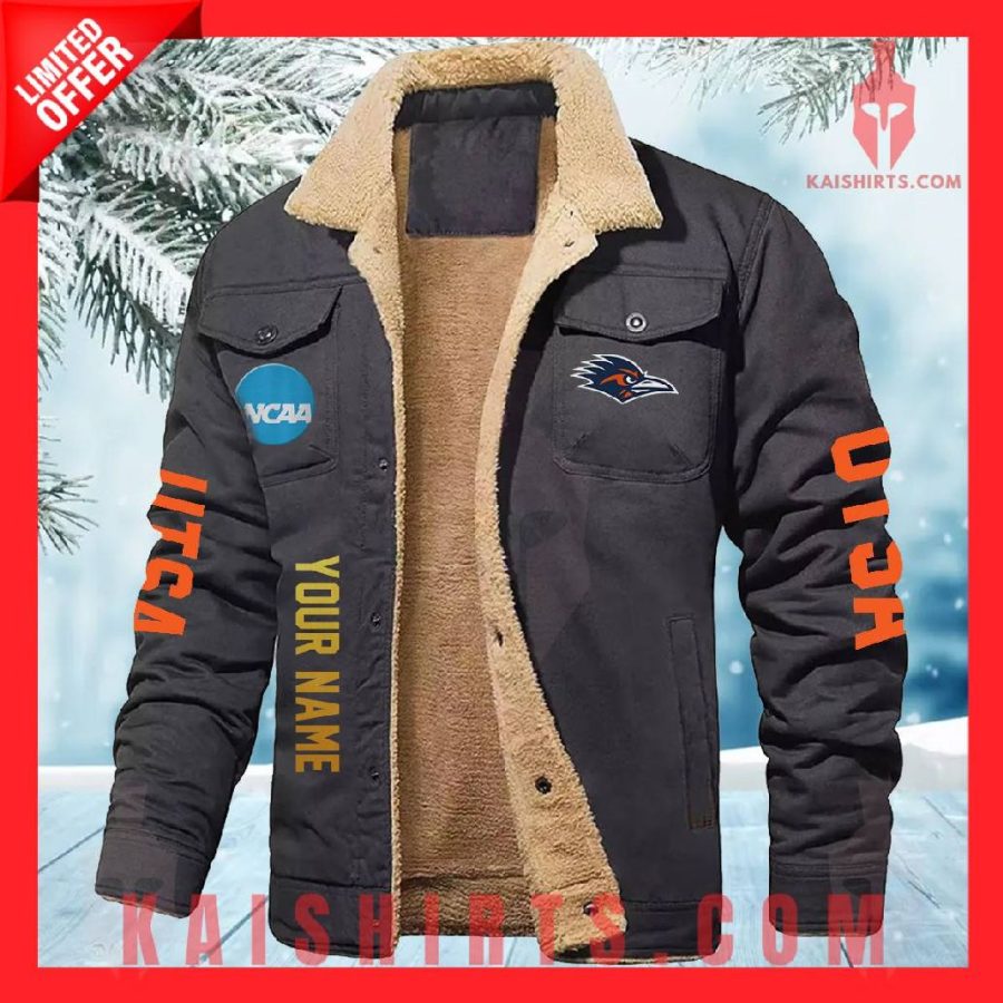 UTSA Roadrunners NCAA Fleece Leather Jacket's Product Pictures - Kaishirts.com