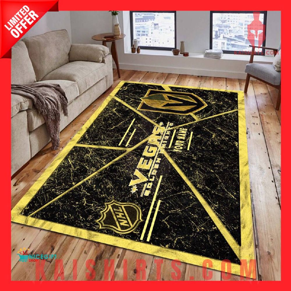 Vegas Golden Knights Gold Rug Carpet's Product Pictures - Kaishirts.com