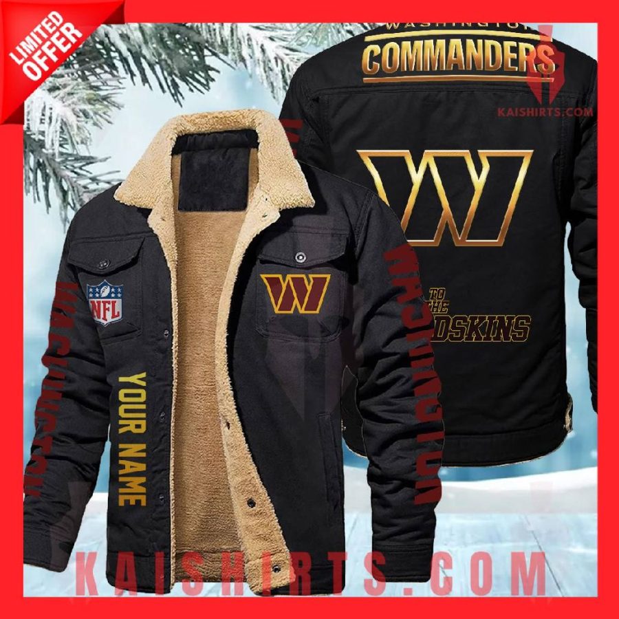 Washington Commanders NFL Fleece Leather Jacket's Product Pictures - Kaishirts.com
