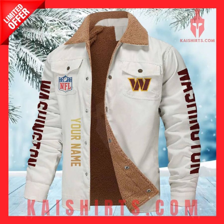 Washington Commanders NFL Fleece Leather Jacket's Product Pictures - Kaishirts.com