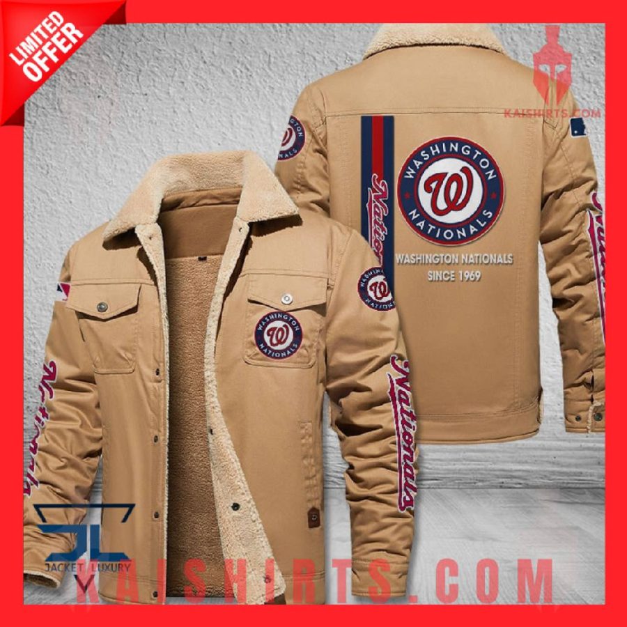 Washington Nationals MLB Shearling Jacket's Product Pictures - Kaishirts.com