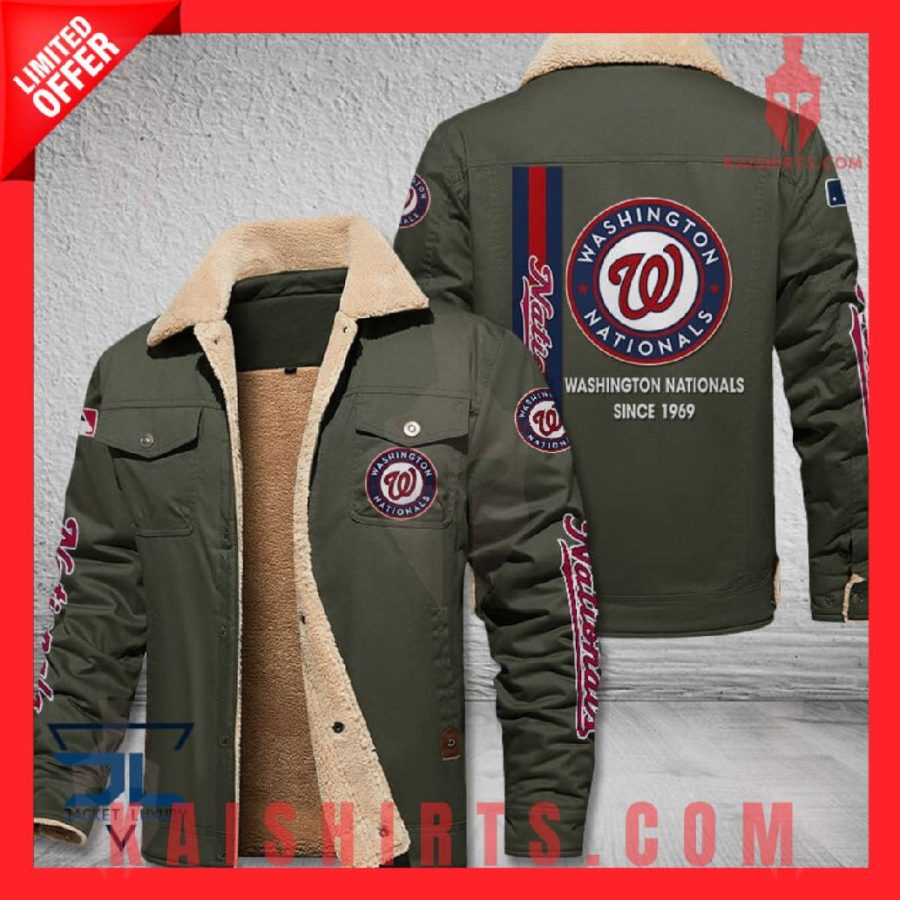 Washington Nationals MLB Shearling Jacket's Product Pictures - Kaishirts.com