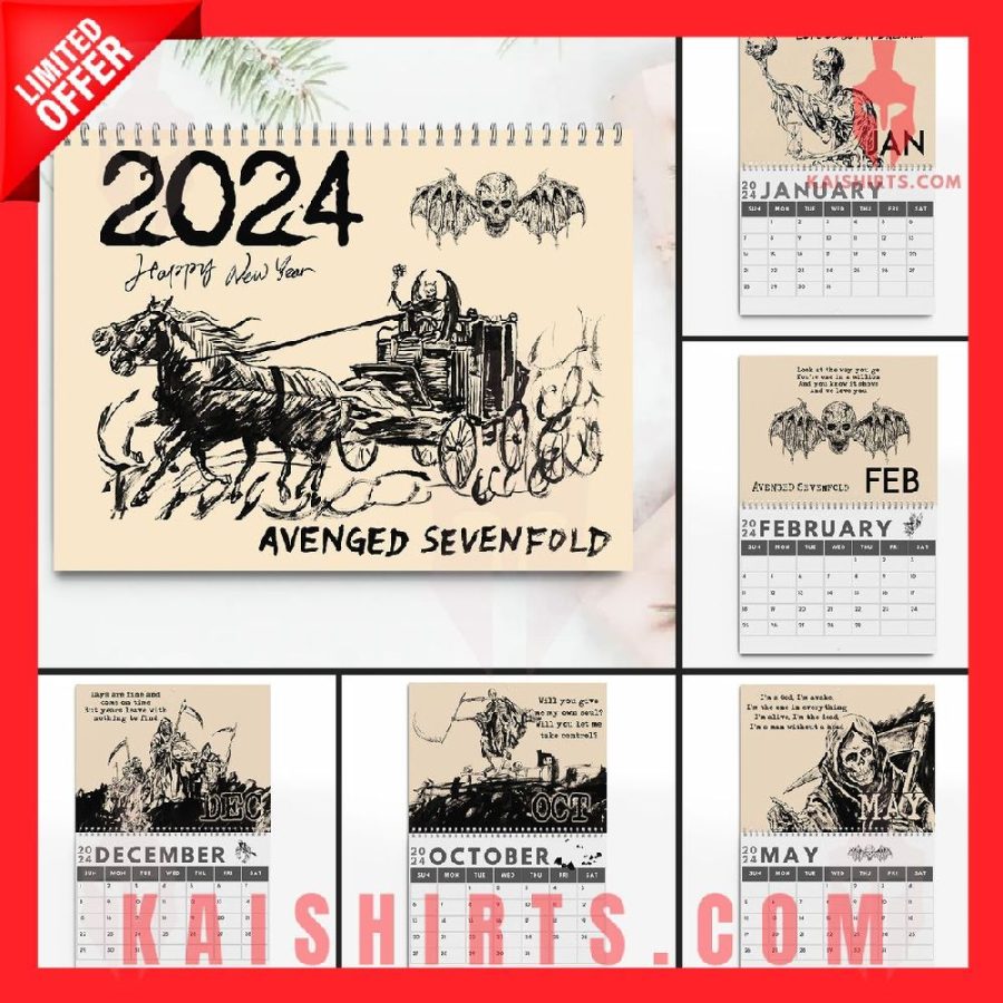 Avenged Sevenfold 2024 Wall Hanging Calendar's Product Pictures - Kaishirts.com