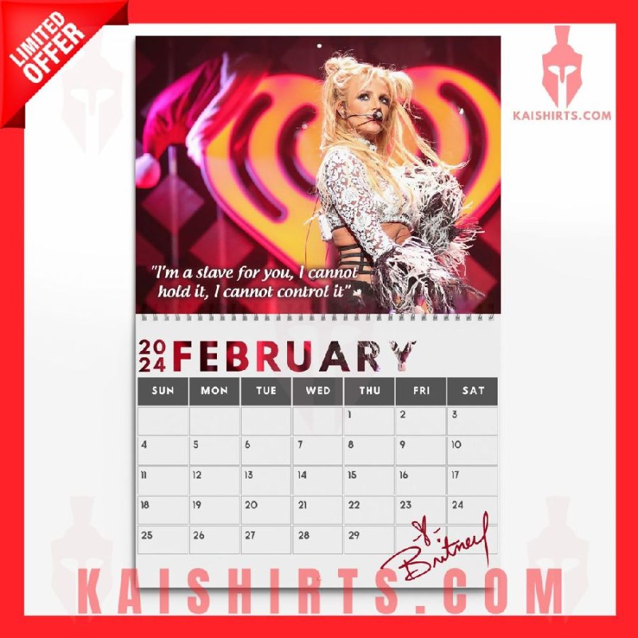 Britney Spears 2024 Wall Hanging Calendar's Product Pictures - Kaishirts.com