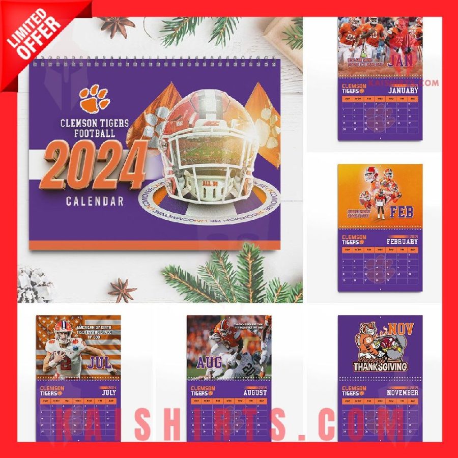 Clemson Football 2024 Wall Hanging Calendar's Product Pictures - Kaishirts.com