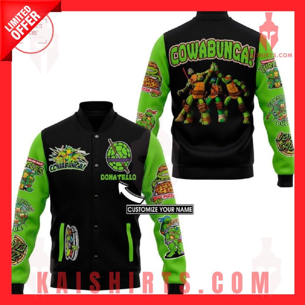 Cowabunga Teenage Mutant Ninja Turtles Personalized Baseball Jacket's Product Pictures - Kaishirts.com