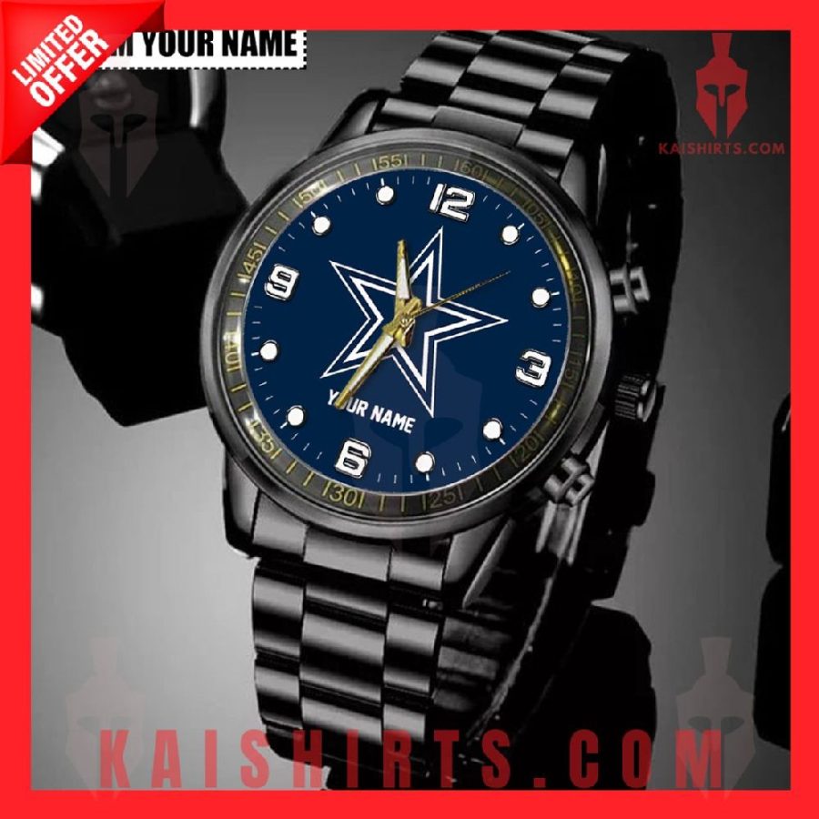 Dallas Cowboys Personalized Black Hand Watch's Product Pictures - Kaishirts.com