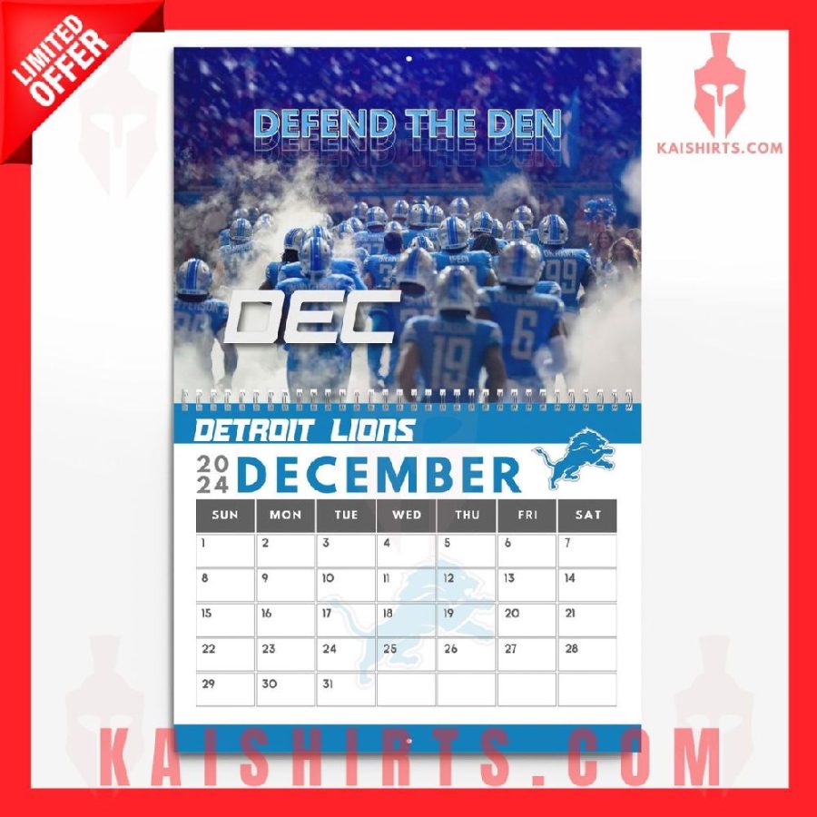 Detroit Lions 2024 Wall Hanging Calendar's Product Pictures - Kaishirts.com