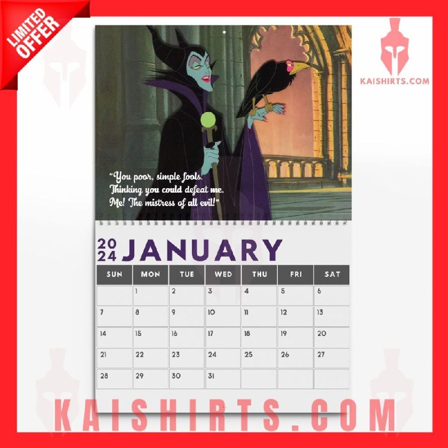 Disney Villains 2024 Wall Hanging Calendar's Product Pictures - Kaishirts.com