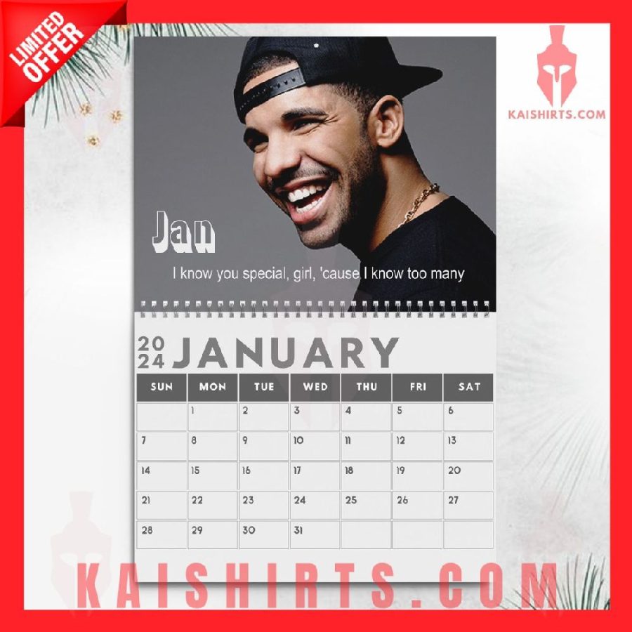 Drake 2024 Wall Hanging Calendar's Product Pictures - Kaishirts.com